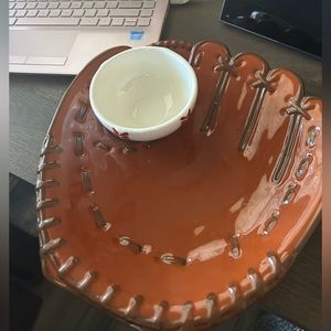 Baseball glove and ball Chip n dip bowls
